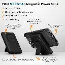 EFM FLUX 5,000mAh Magnetic Power Bank w/MagSafe Compatability and Foldable Stand - Black 