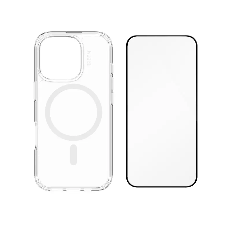 EFM Zurich MagSafe + Screen Protector Bundle suits iPhone 16 Pro - Clear