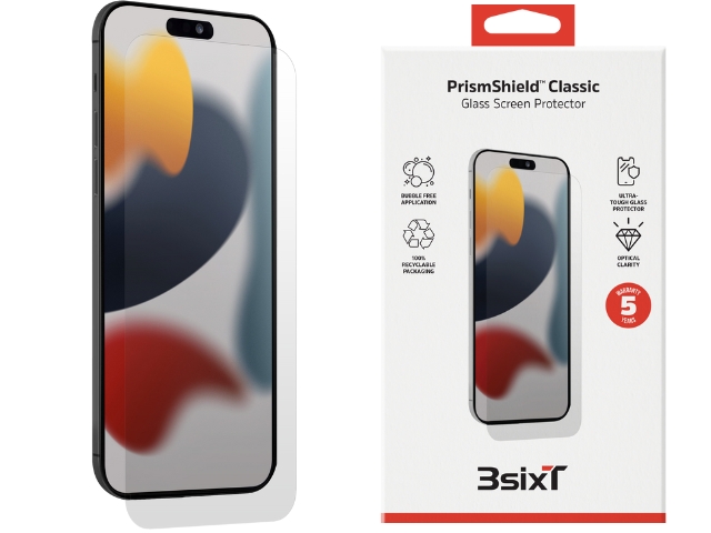 3sixT Classic Glass Screen Protector suits iPhone 16 Plus/15 Plus/15 Pro Max