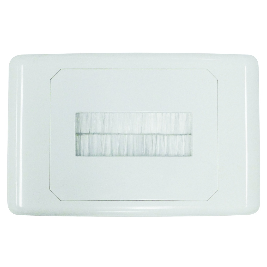 Outlet Plate with Brush Cover - White