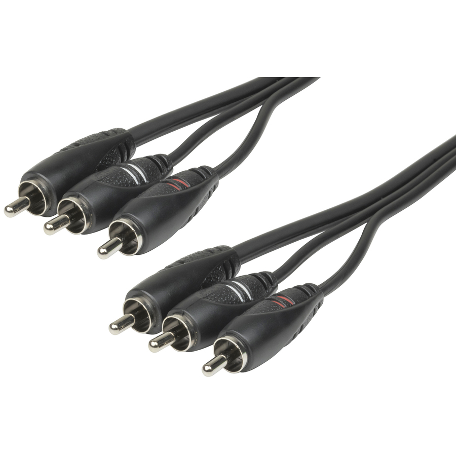 3x RCA Plugs to 3x RCA Plugs - 1.5m