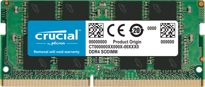 Crucial 16GB (1x 16GB) DDR4 SODIMM 3200MHz Laptop RAM CL22