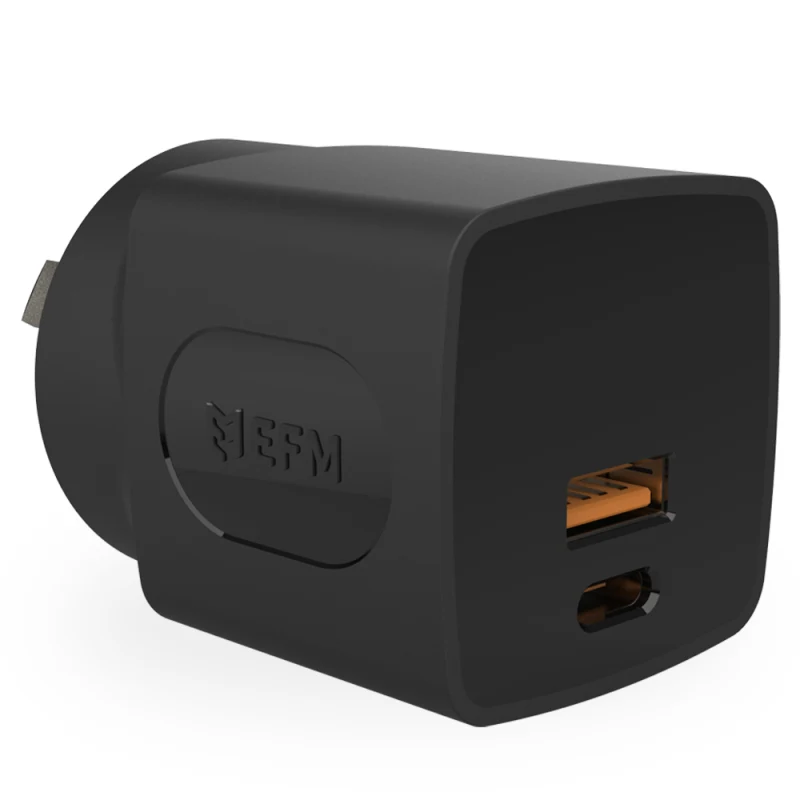EFM 30W Dual Port Wall Charger w/PD & PPS - Black