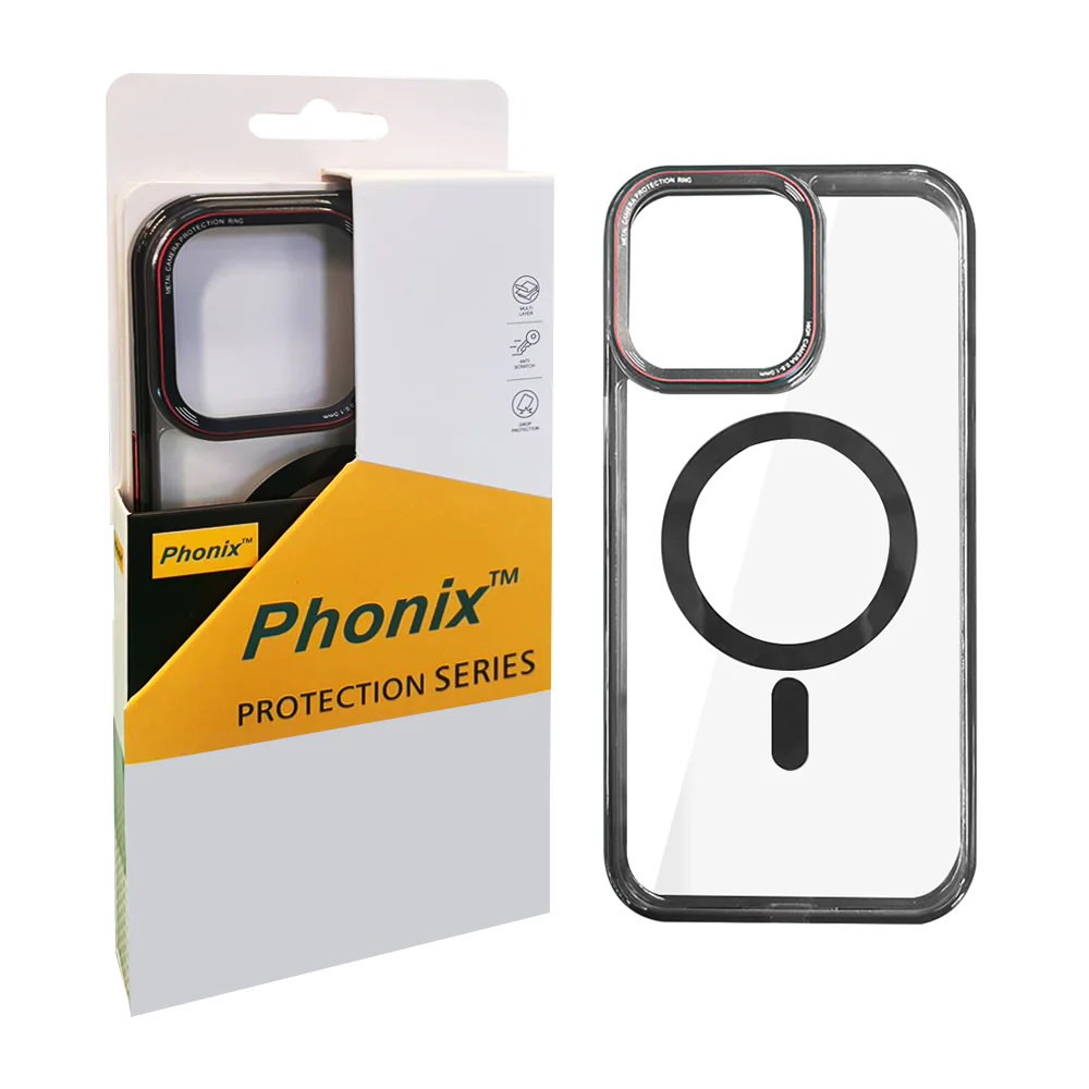 Phonix MagSafe Case suits iPhone 15 - Clear/Black