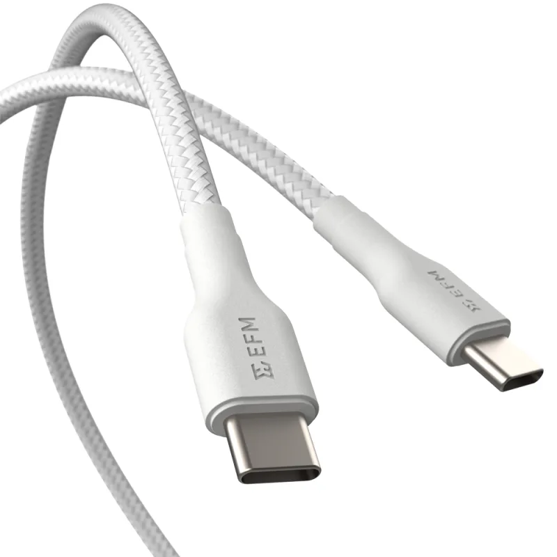EFM USB-C to USB-C Braided 2M Cable - White