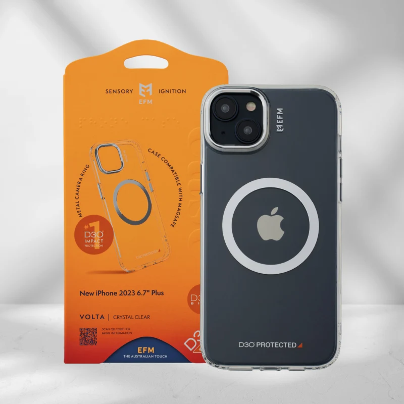 EFM Volta Case Armour with D3O BIO suits iPhone 15 Plus - Clear