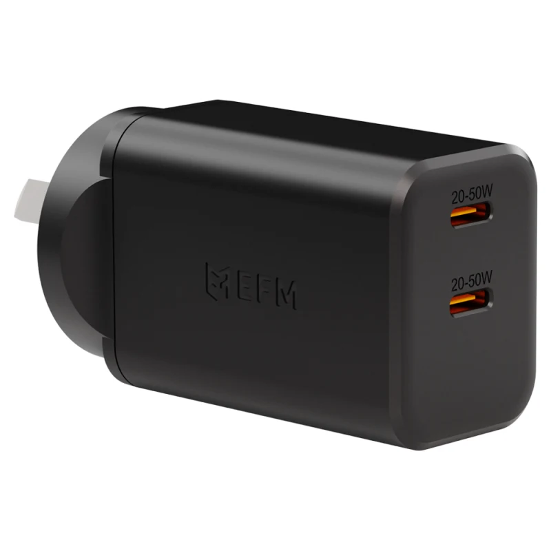 EFM ECO 50W Dual Port Wall Charger - Black