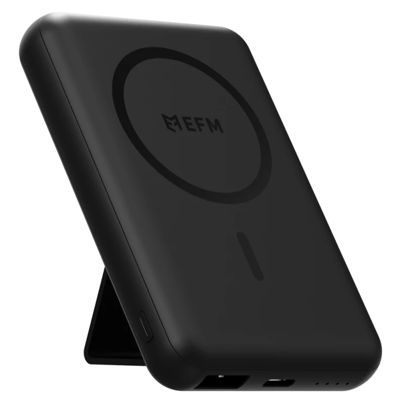 EFM FLUX 5,000mAh Magnetic Power Bank w/MagSafe Compatability and Foldable Stand - Black 