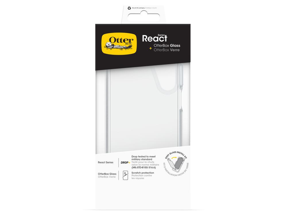 OtterBox React Case & Glass Screen Protector Bundle suits Samsung Galaxy A16 4G/5G - Clear *EOL*