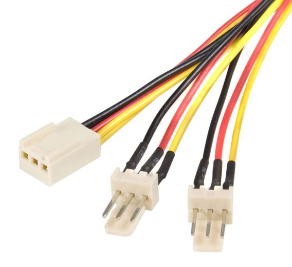 Fan Power Cable 18cm - 2x3pin Male to 3 pins Female
