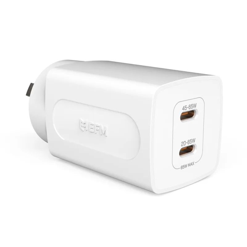 EFM 65W GaN Wall Charger w/Power Delivery and PPS - White