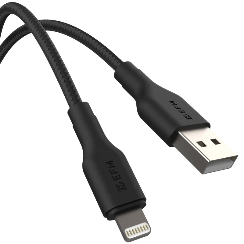 EFM USB-A to Lightning 2M Cable - Black