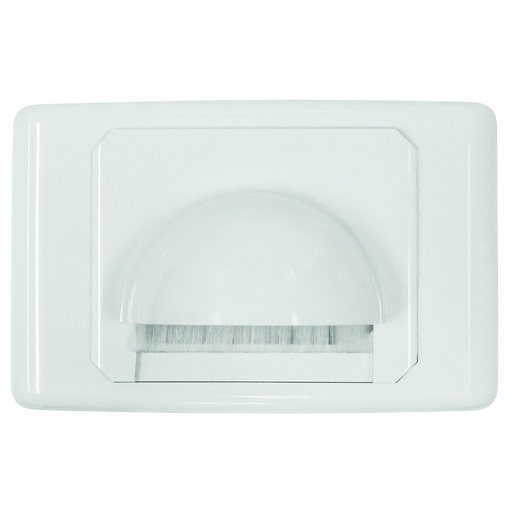[05MM-WP63] Bull Nose Outlet Plate w/Brush Cover - White