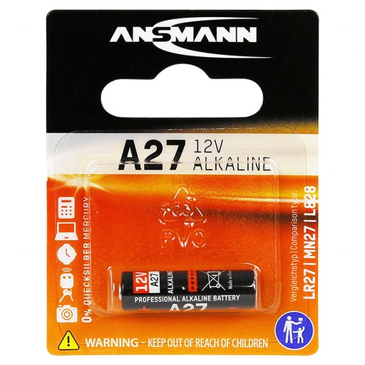 [A27-BP1(A)] Ansmann A27 12V Alkaline Battery (27A, A27, CA22, EL812, G27A, GP27A, L828, MN27)