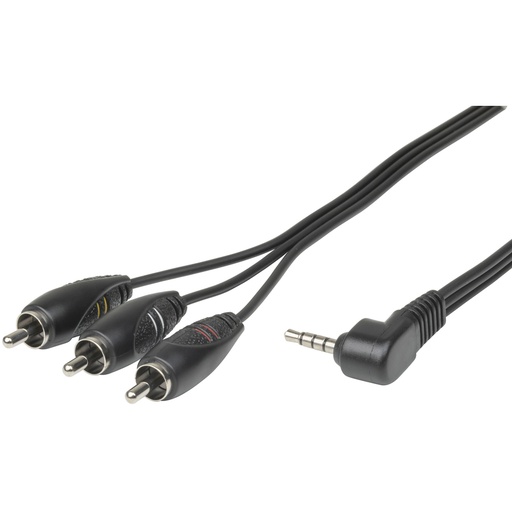 [WV7345] 3x RCA Plugs (Composite) to 4 Pin 3.5mm AV Cable - 1.5m