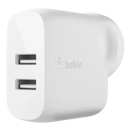 [WCB002AUWH] Belkin Dual USB-A Wall Charger 24W