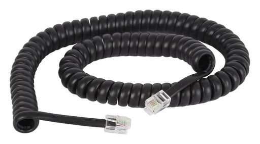 [TC12BK] Curly Handset Cord 1.8m (4P4C) - Black