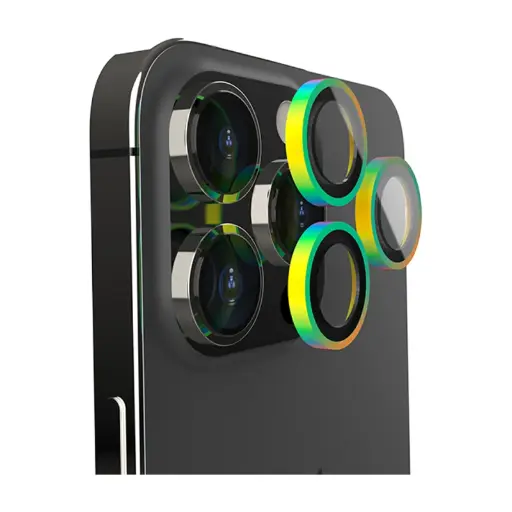 [EFSGCLAE1968RBW] EFM Camera Lens Armour for iPhone 14 Pro/iPhone 14 Pro Max - Rainbow