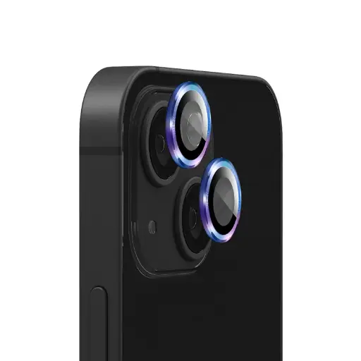 [EFSGCLAE6057RBW] EFM Camera Lens Armour suits iPhone 15/15 Plus - Rainbow Nirvana
