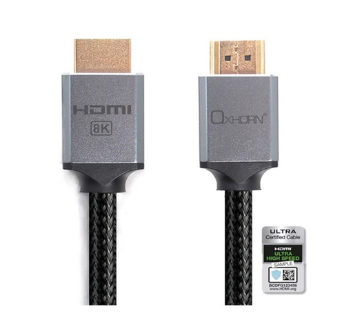 [CB-H8K-02] Oxhorn HDMI Cable 2.1a Male to Male - 1.8m