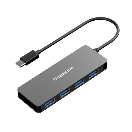 [CH320-BLACK] Simplecom Slim USB 3.1 Type C to 4 Port USB 3.0 Hub