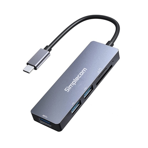 [CH255] Simplecom USB-C 5-in-1 Multiport Adapter 3-Port USB-A Hub w/SD MicroSD Card Reader