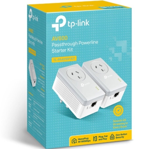 [TL-PA4010P KIT] TP-Link AV600 Powerline Adapter w/AC Pass Through