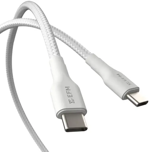 [EFCAS2U990WHI] EFM USB-C to USB-C Braided 2M Cable - White