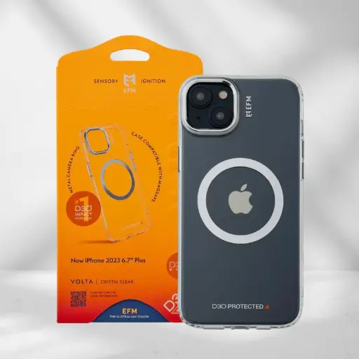 [EFCVTAE607CLE] EFM Volta Case Armour with D3O BIO suits iPhone 15 Plus - Clear