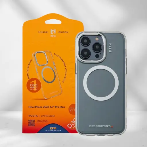 [EFCVTAE608CLE] EFM Volta Case Armour with D3O BIO suits iPhone 15 Pro Max - Clear