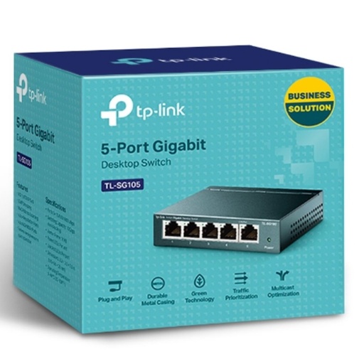 [TL-SG105] TP-Link 5 Port Gigabit Steel Case Switch (Unmanaged)