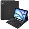 [BTCase_IPA6] Wireless Bluetooth Wallet Case Suits iPad 6th/5th Gen With Pencil Holder - Black 
