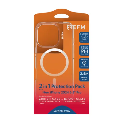 [EFCZBCS611CLE] EFM Zurich MagSafe + Screen Protector Bundle suits iPhone 16 Pro - Clear